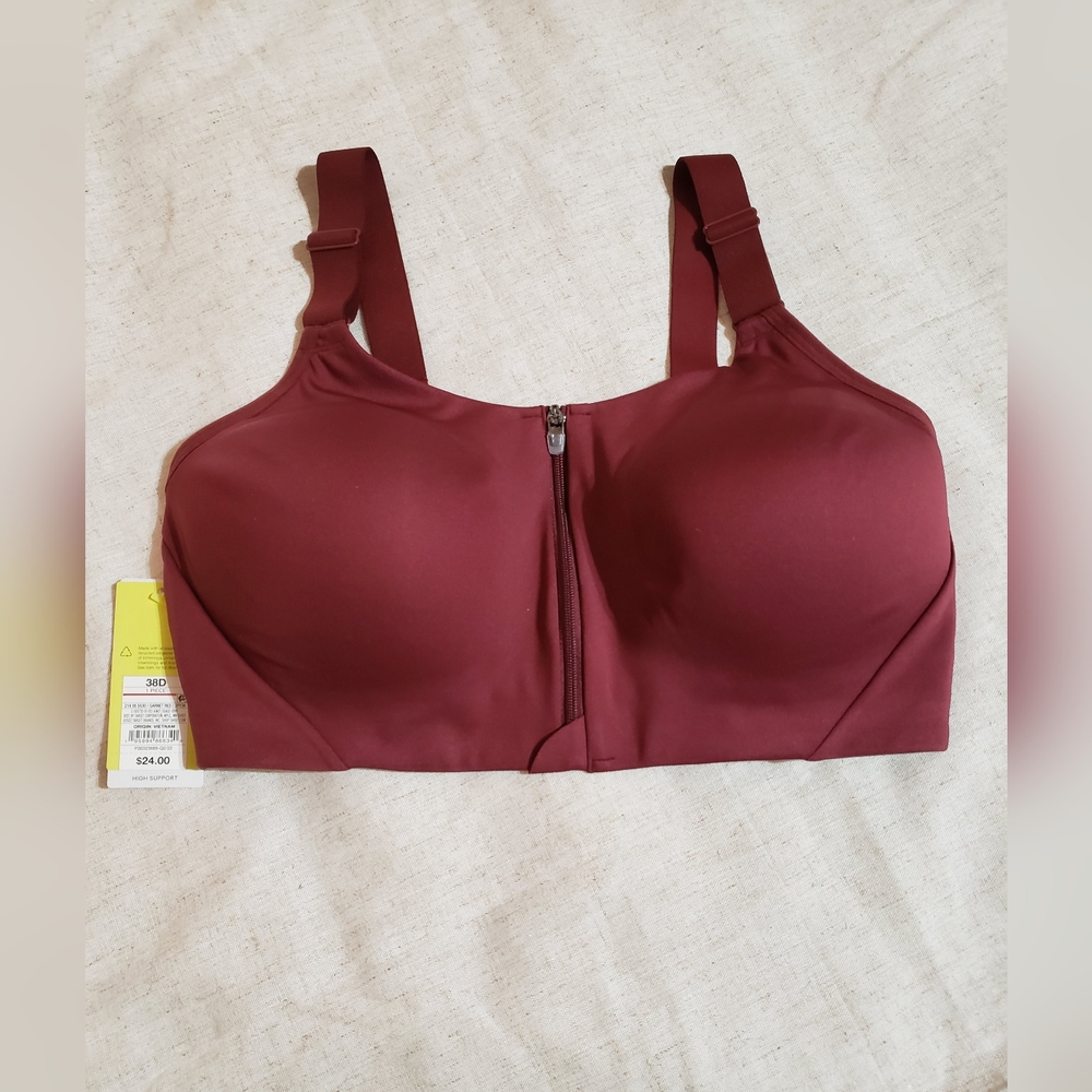 Women's High Support Zip-Front Sports Bra - All in Motion 38D